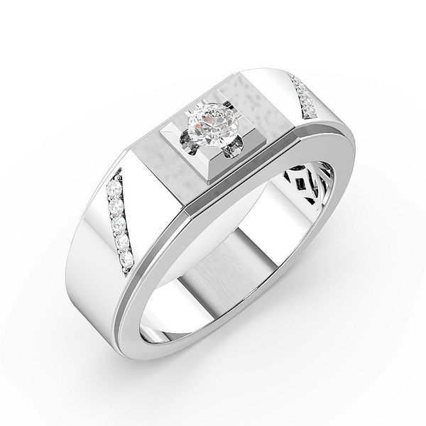 Mens ring single diamond online