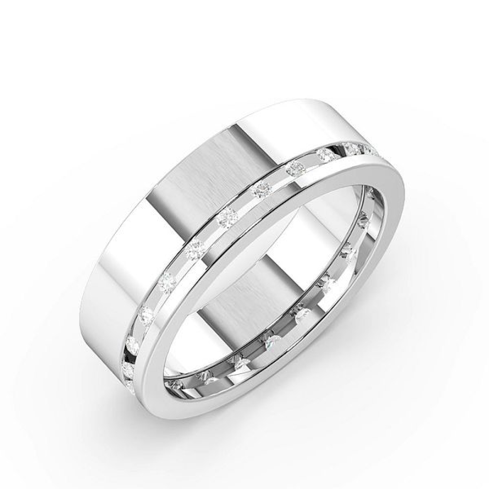 Channel Setting Round Offset Eternity Diamond Ring Abelini